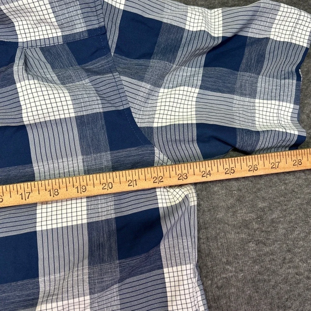 Orvis Shirt Mens Large Blue Plaid Casual Outdoor Relaxed Travel Fishing Hiking